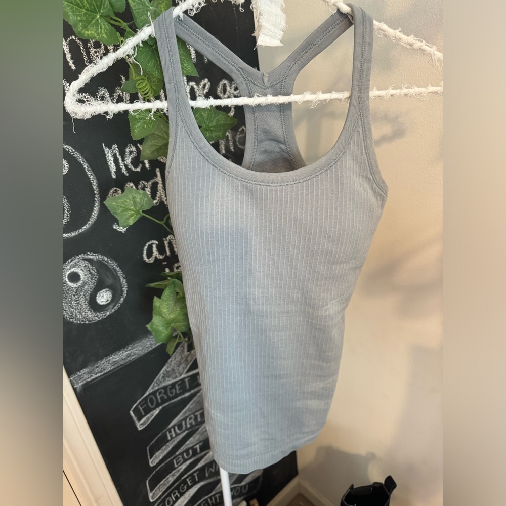 Lululemon Ebb to street tank. Lined. Size 2. Perfect condition. Grey.